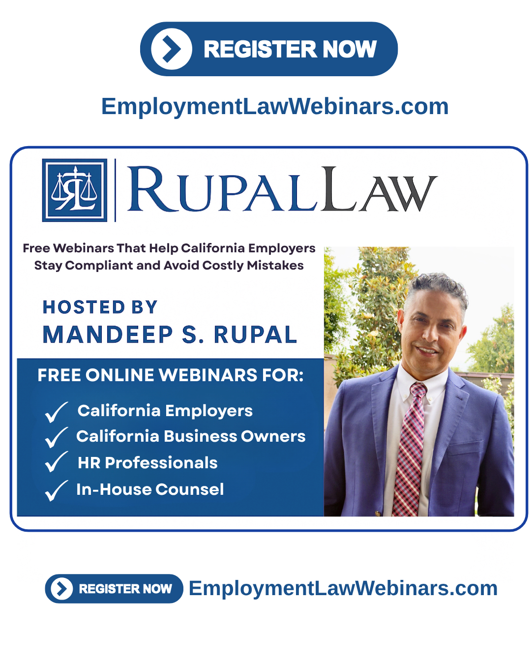 Employment Law Webinars for California Employers and Small Business Owners